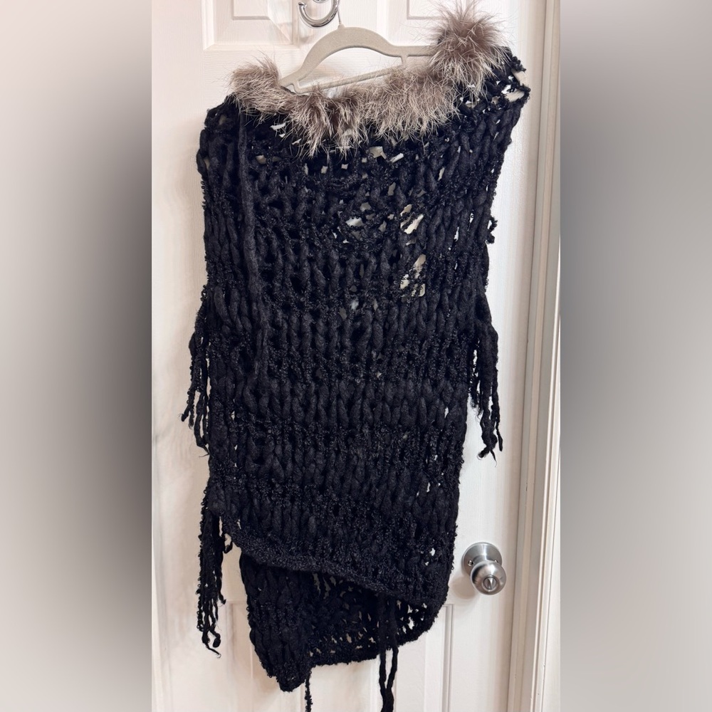 AVIU Long Knitted Vest in Mohair, Wool and Cashmere, Size 42, New with Tags!